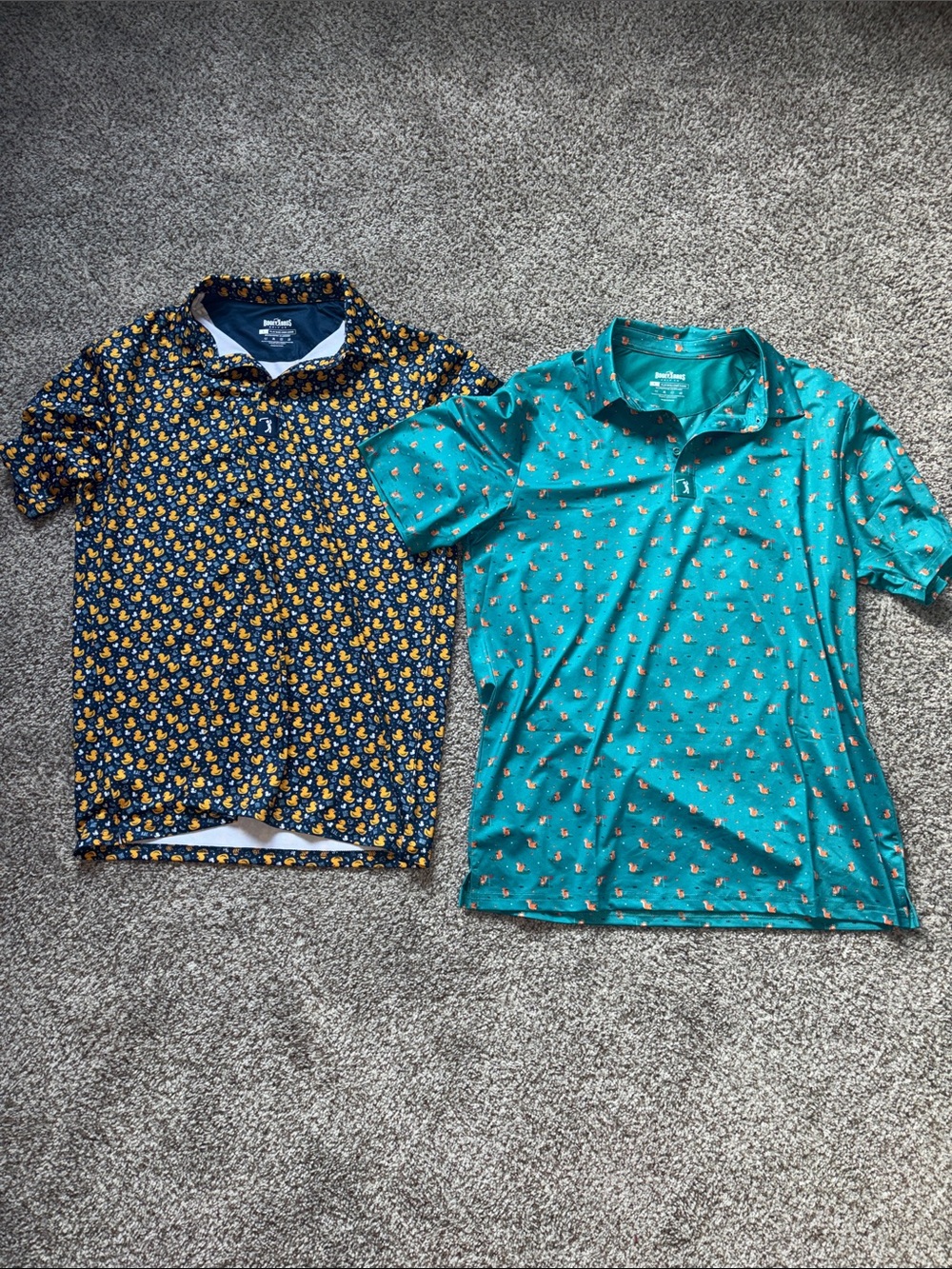 Bogey Bros Navy Golf Polo with Yellow Duck Print